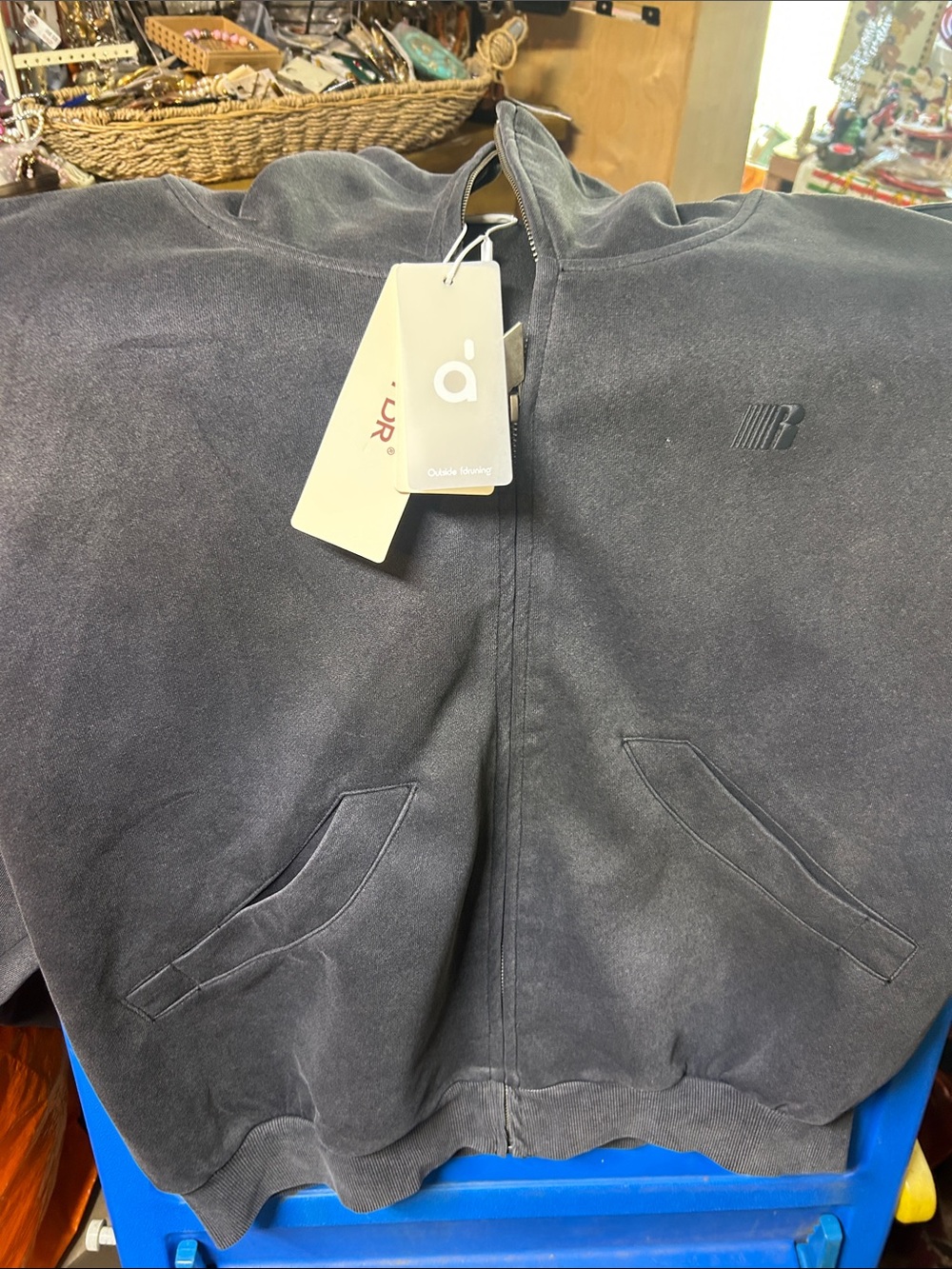 Men's Charcoal Full-Zip Sweater Jacket